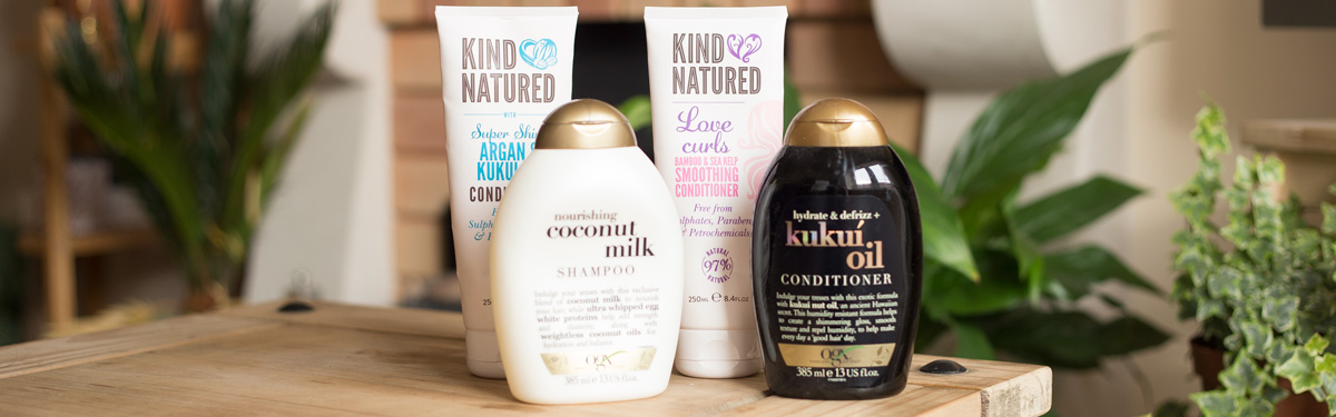 Hair products Kind Natured and OGX organics
