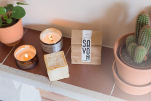 Marseille Soap with plants and candles