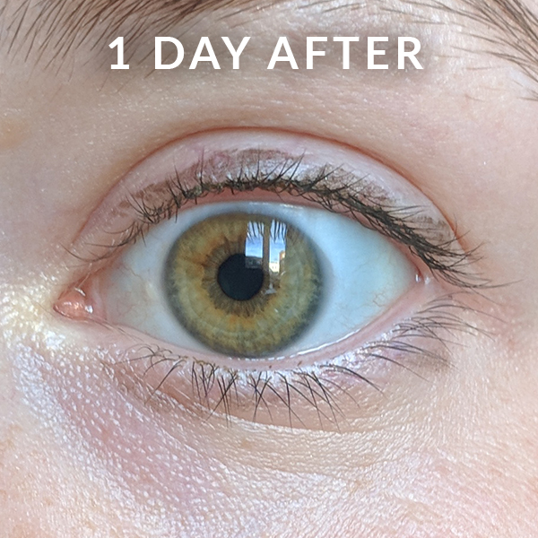 1 day after - Plant Based Eyelash Tint